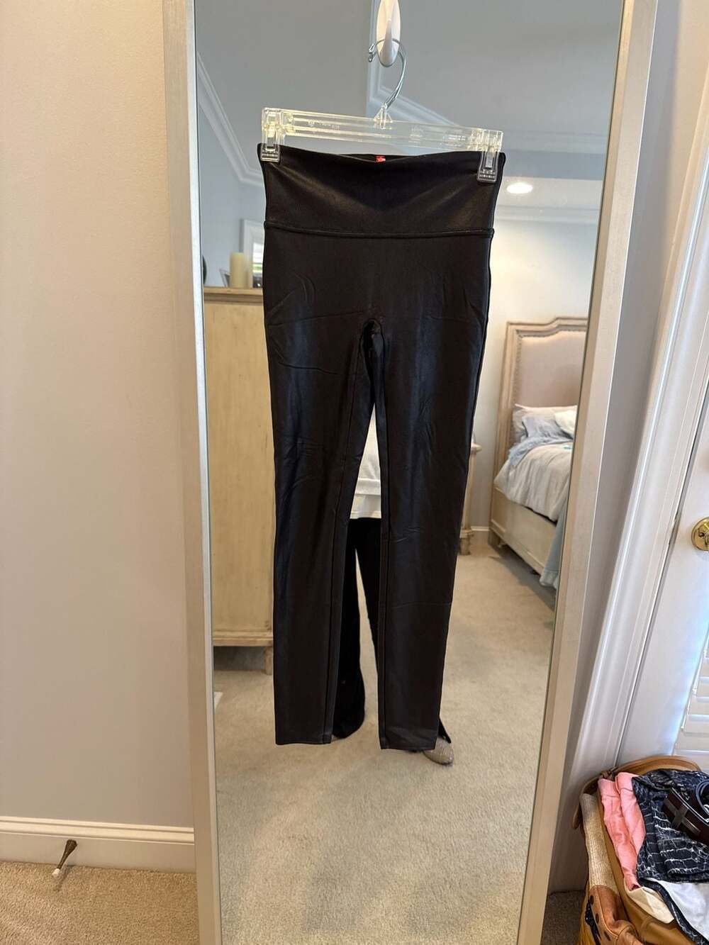 Spanx Black Faux Leather High Rise Leggings (10)